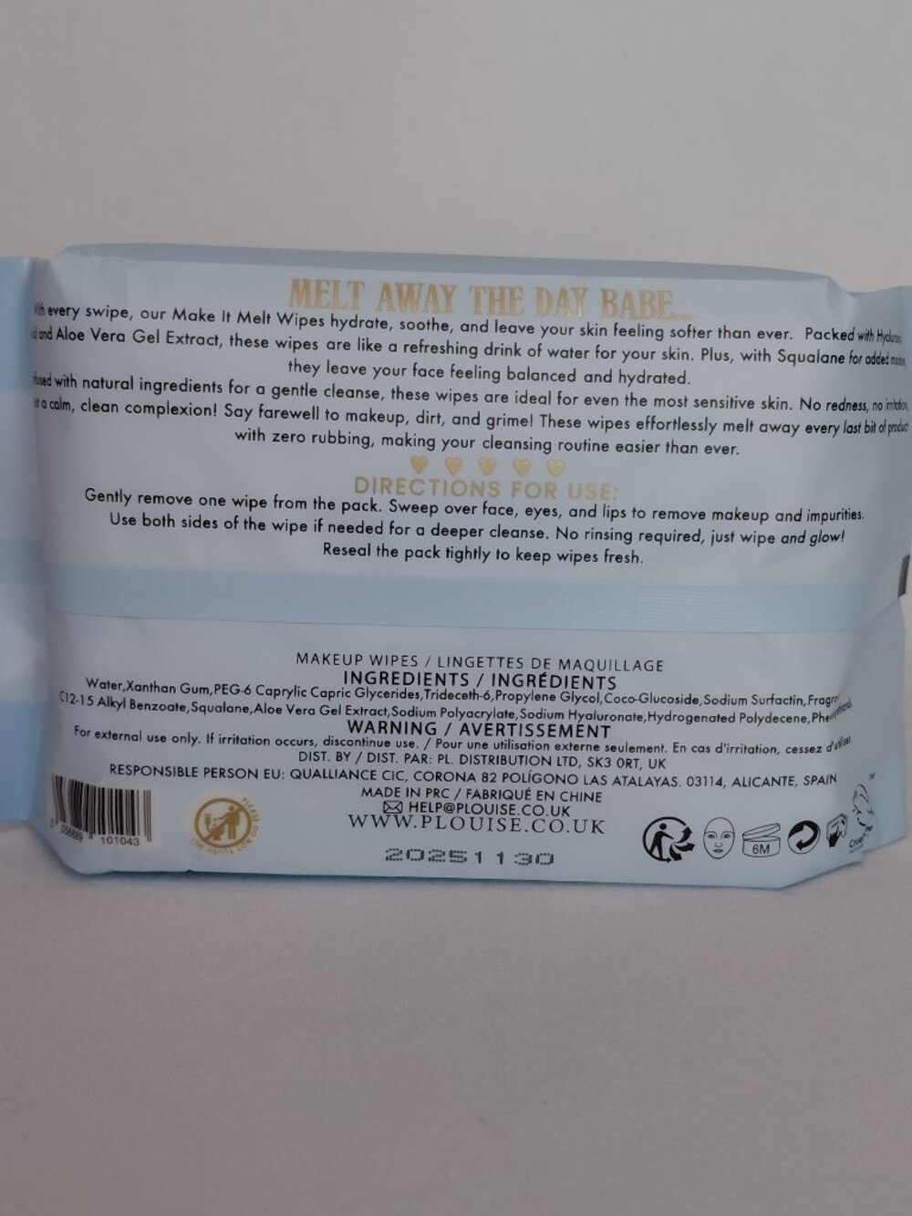 P.Louise - Make It Melt Makeup Remover Wipes - Blue Raspberry - Picture 4 of 4